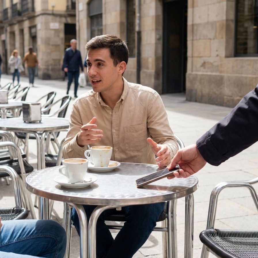 El móvil encima de la mesa